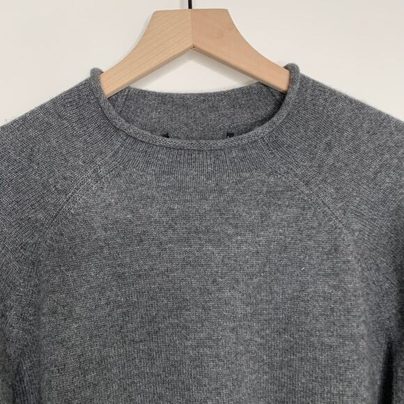 Naadam Mockneck Wool Blend Sweater Men Grey XL Cashmere Wool - Picture 10 of 15